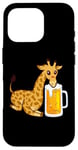 Coque pour iPhone 16 Pro Girafe Bière amusante Amoureux de girafe – Girafe drôle