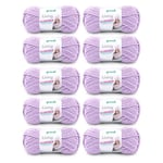 Gründl Living Yarn (Fil à Tricoter et à Crocheter à caractère laineux, Fil Lavable composé de 80% de polyacrylique et 20% de Polyamide, 100 g / 100 m, Taille d'aiguille : 8-9, 10 x 100 g), Lilas