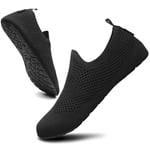 SAGUARO Chaussures d'eau Unisexe Séchage Rapide Mesh Respirant Chaussures Sport Aquatique Intérieur Extérieur, Luck Noir 44/45