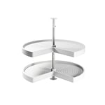 Emuca - Kit d'étagères rotatives pour Meuble d'angle de Cuisine, Tourniquet 3/4 de Ø810mm pour Module de 900mm, Blanc