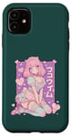 Coque pour iPhone 11 Anime Cat Girl Manga Hearts Kawaii Cute Holiday Valentines