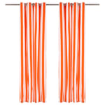 vidaXL gardiner med metalringe 2 stk. 140 x 245 cm stof striber orange
