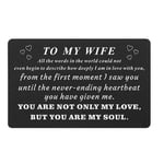 Anniversary Wallet Card Insert To My Wife I Love You Are My Soul Valentine Gift