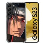 Cokitec Coque Renforcée en Verre Trempé pour Samsung Galaxy S23 Manga Naruto Itachi Visage