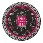 Creative convertir 8 Fils de Mariage Bash Robuste Style Assiettes en Carton, 22,2 cm, Rose/Noir