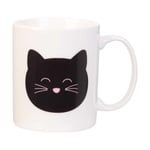 The Concept Factory, KA4188, Mug thermoreactif Original avec Design Chat, Change de Couleur au Contact de la Chaleur, en Porcelaine Durable, idéal pour café et thé, 30Cl, Noir/Rose