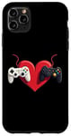 Coque pour iPhone 11 Pro Max Manettes de jeu d'amour pour la Saint-Valentin Gamers Couple