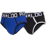 CR7 Cristiano Ronaldo Kalsonger 2P Boys Line Briefs Svart/Blå bomull 134-140