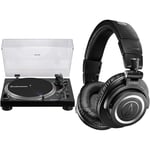 Audio-Technica LP120xBTUSB Direct-Drive Turntable (Bluetooth & USB) Black & M50xBT2 Wireless Headphone Black