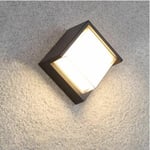 Applique Murale led 15W Noire Carrée IP65 avec cache - Blanc Neutre Silumen