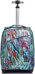 Invicta Rolling backpack, ABSTRACT JUNGLE, Wheeled Book Bag, 2 in 1, Backpack + Trolley, for Teen, Girls&Boys, For School, Sport, Free Time, Laptop Sleeve, Italian Design, blue