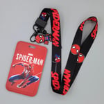 Ny Marvel PVC-korthållare Spiderman Captain America Iron Man Super Hero Anime Print Student Campus Card Cover Lanyard ID-kort Xhmw11