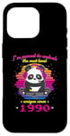 Coque pour iPhone 16 Pro Né en 1990 Anniversaire Fun Panda Gaming Unlock The Next Level