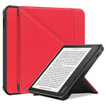 STAECASE Antichoc Housse pour KOBO Libra 2 Coque - Étui KOBO Libra2 Liseuse eBook Housse avec Support Pliant Housse Protection Coque (Rouge)