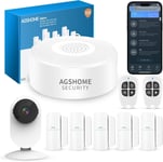 Système d'alarme 9 pièces, 5 capteurs de Porte de fenêtre et 2 télécommandes et 1 caméra- Alarme de fenêtre avec Application Extensible pour Maison, Camping-Car, Appartement, Garage, Bureau