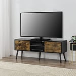 Meuble TV Eskilstuna 120 x 30 x 47 cm Noir Bois Foncé [en.casa]