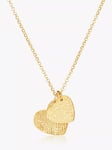 Under the Rose Personalised Fingerprint Double Heart Pendant Necklace