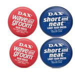 2x DAX Wax Blue Short&Neat Light Hair Dress And 2xDax Wax Red Wave and Groom 99g