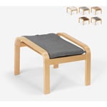 Ahd Amazing Home Design - Repose-pied en bois au design scandinave pour fauteuil canapé de salon Sylt Couleur: Gris foncé