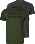 Härkila Men's Härkila Logo T-Shirt 2-Pack Duffel Green/Phantom, XL