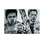 Wee Blue Coo Shaun Of The Dead Simon Pegg Nick Frost By W.maguire Wall Art Print