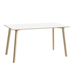 HAY - CPH Deux 210 2.0 Table Untreated Beech Frame L140 X W75 X H73 Pearl White Top Lacquered Beech Edge - Matbord - Ronan & Erwan Bouroullec - Vit - Trä