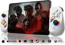 Manette De Téléphone Pour Iphone/Ipad/Android/Tablette,Manette D8 Pour Switch/Ps/Pc Avec Effets Hall Joysticks Play Cod,Genshin Impact,Android Compatible Cloud Gaming/Remote Play¿Blanc