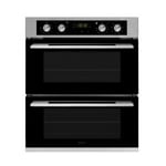 Caple C4246 Classic Stainless Steel & Black Glass Built-Under Double Oven