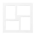 walther design PA444W Passe-Partout pour Cadre Photo de 40 x 40 cm, 4 Découpes de 13 x 18 cm, Blanc