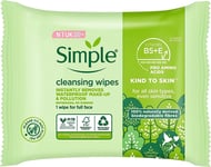 Simple Biodegradable Cleansing Face Wipes 25 Wipes