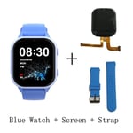 Montre Intelligente Wonlex Pour Enfants,Montre-Bracelet Intelligente,Prise En Charge De Whatsapppig Kt19pro,Android 8.0,Caméra Vidéo,Téléphone Intelligent Connecté,Gps,4g - Type Blue Screen Strap