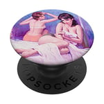 Vintage Lesbiennes Amour Rétro Lingerie Sexy Pin Up Girl Art PopSockets PopGrip - Support et Grip pour Smartphone/Tablette avec un Top Interchangeable