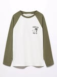 Mango Kids' Traveller Raglan Sleeve T-Shirt, Beige Khaki