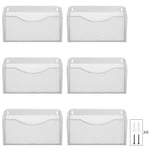 EasyPAG 6 Pochette Paysage Métal Porte Revue Mural Porte Document Suspendu A4 Organisateur de Bureau à Suspendre Banette de Rangement Range Papier Corbeille a Courrier Murale,Blanc