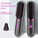 Straightener Brush Third Gear Adjustable Hair Curler Portable Heating Comb X8U3