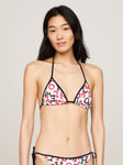 Tommy Hilfiger Monogram Triangle String Bikini Top, White/Multi