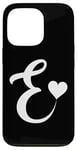 iPhone 13 Pro white letter E monogram initial minimalist heart graphic Case