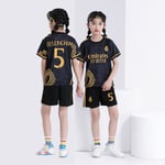 Real Madrid  Bellingham Barn Jersey Kit Away Youth Vini Fotbollströjor Set För Pojkar Flickor Vuxna 24 Black