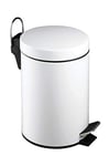 Premier Housewares 506422 Pedal Bin White Kitchen Bin Stainless Steel Bathroom Bin Pedal Push Kitchen Bins Recycling Bins 3 L H26 x W17 x D23cm