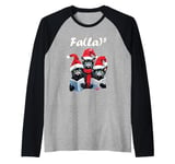 Fa La 8 Cats Singing Christmas Carols Cat Lover Raglan Baseball Tee