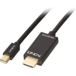 LINDY Câble Mini DisplayPort vers HDMI 4K30 (DP:passif) - 1m