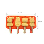 Silicone Frozen Ice Popsicle Makers Ice Cream Mold Home Made Silicone Popsicle for Popsicle Popsicle Ice Cream Sorbet Homemade Frozen Ice Cubes Children Cute-Orange Red