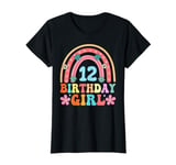 12th Birthday Shirt Girls 12yr 12 Year Old Rainbow Groovy T-Shirt