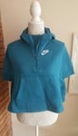 GIRLS NIKE SWEATSHIRT HALF ZIP PONCHO SIZE S 8-10YEARS/128-137Cm 890250 301 BLUE