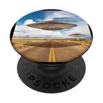 UFO FUNNY THE END IS PRECHE 51 EXTERNETTOIRES Vaisseau SPATIAL VOLANT OVNI PopSockets PopGrip Adhésif