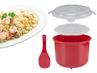 BEPER C106CAS001 Cuiseur à riz pour micro-ondes,Microwave Rice Cooker,2.6L, céréales, légumineuses, couscous, sans BPA
