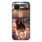 Coque pour Samsung Galaxy A12 Lion Reflet