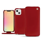 Housse cuir Apple iPhone 13 - Rabat vertical - Rouge - Cuir lisse - Neuf