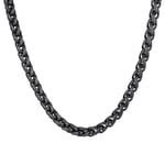 U7 Chaîne Collier Homme Longue Noir Maille Grosse 9 mm / 71 cm Chain Necklace