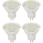 LED MR11-lampor 3W 12V, GU4 Varmvit 3000K, 20W Halogen-ekvivalent, MR11 G4/GU4.0 LED-lampa (4-pack)